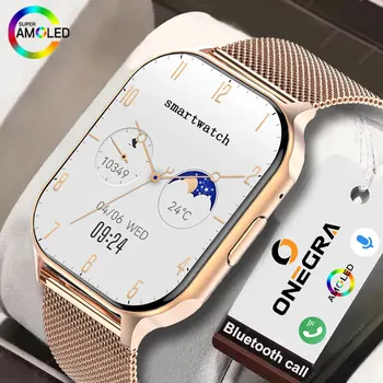 Новые полностью сенсорные смарт-часы BT AMOLED Водонепроницаемой серии NFC для фитнеса Подходят мужчинам и женщинам для Apple Android Smart Watch 2023.