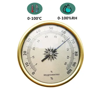 2 В 1 Термометр-Гигрометр Из Алюминиевого Сплава, Автоматический Инструмент Для Измерения Влажности/Температуры, Измеритель Влажности для Домашнего Офиса