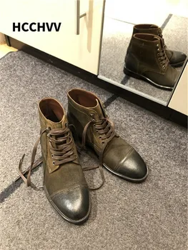 Роскошная итальянская кожаная обувь, винтажные мужские ботинки из натуральной кожи, Новая мода, коричневая, черная Свадебная Деловая Официальная обувь Для мужчин