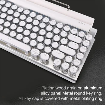 83 Клавиши RetroTypewriter Keyboard Беспроводная Bluetooth Клавиатура USB Механические Панк-Колпачки для настольных ПК/Ноутбуков/Телефонов