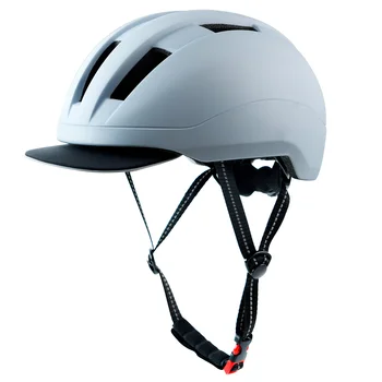 Велосипедный шлем для взрослых, Пригородный велосипедный шлем со съемным козырьком (57-62 см, белый)