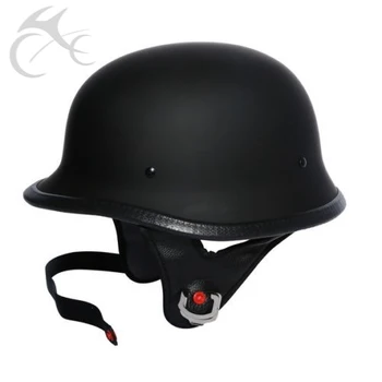 Точечный Мотоциклетный Матовый Черный Немецкий шлем на половину лица Для Байкера Chopper Cruiser M/L/XL