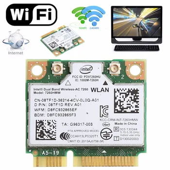 876 М Двухдиапазонная 2,4 + 5G Bluetooth V4.0 Wifi Беспроводная Мини-карта PCI-Express Для Intel 7260 AC DELL 7260HMW CN-08TF1D