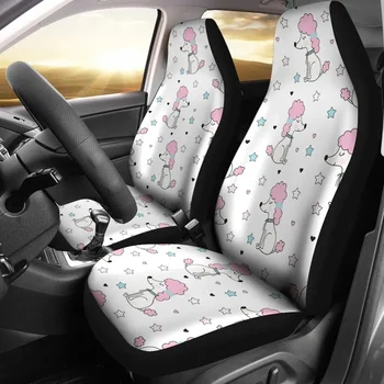 Чехлы для автомобильных сидений с рисунком милой собачки пуделя в виде звезды белого цвета