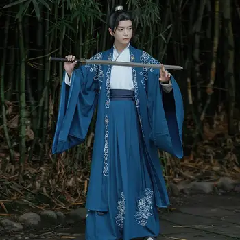 2023 китайский древний костюм традиционный мужской костюм ханьфу династии вэйцзинь hanfu комплект винтажный костюм фехтовальщика одежда для косплея a211
