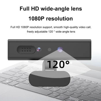 Веб-камера Full HD 1080P, веб-камера с микрофоном, поворотная USB-веб-камера для ПК, ноутбука Mac, настольного компьютера YouTube