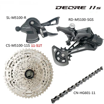 DEORE M5100 11 Скоростной Групповой набор Кассета заднего переключателя 42 46 50 51 52T Цепь HG-601 X11 запчасти для горного велосипеда 11S groupset