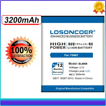 LOSONCOER 3200 мАч BL8008 аккумулятор для Fly FS401 BL 8008 литий-ионный полимерный аккумулятор