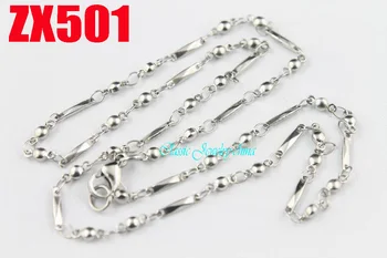 2,5 мм бусины и цепочка в форме ромба, ожерелье из нержавеющей стали, женское мужское религиозное ожерелье, модные ювелирные изделия, 20 штук ZX501