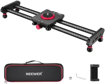 Neewer Camera Slider Тележка Из Углеродного Волокна, 16 ”/40 см с 4 Подшипниками Для Мобильных телефонов iPhone 13 Pro 13 Pro Max 13 Mini Android