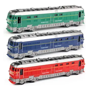 Миниатюрная модель поезда в масштабе 1: 87 с огнями, игрушки из сплава, автомобиль для железной дороги, Макет сцены, наборы для диорамы, 1 шт.