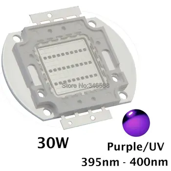 30 Вт Ультрафиолетовый УФ-чип высокой мощности 365нм-370НМ, 380нм-385нм, 395-405нм, 420нм-425нм DIY COB Источник света Epileds 42Mil