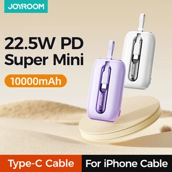 Joyroom Mini 22,5 Вт 10000 мАч Power Bank Быстрая Зарядка Powerbank С кабелем Type-C Для iPhone PD QC3.0 Зарядное Устройство Samsung Xiaomi