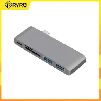 RYRA Концентратор USB C из алюминиевого сплава, совместимый с адаптером Type C к HDMI, 5 портов, устройство чтения карт памяти 4k SD для MacBook Pro/Air