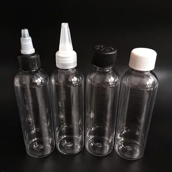 Пластиковая Градуировочная шкала 60 мл 120 мл Бутылка для воды Многоразового использования с шелкотрафаретной печатью измерительная бутылка для электронной жидкости с откручивающимися крышками