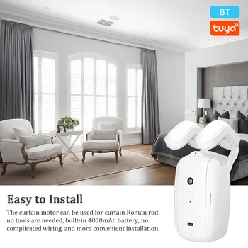 Совместимый с Bluetooth/Wi-Fi Робот для управления шторами, перезаряжаемый Робот для управления шторами для спальни Дома