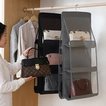 Органайзер для хранения с 6 карманами, сумка-вешалка, шкаф, подвесная сумочка, пылезащитные сумки для хранения