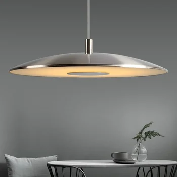 Современная простая железная люстра, ультратонкий светодиодный подвесной светильник UFO для гостиной, столовой, спальни, кухни, прикроватный светильник для домашнего декора
