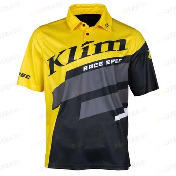 2022 KLIM RACE SPEC EDITION Заводская гоночная команда Мужская Повседневная футболка большого размера с воротником-поло с коротким рукавом