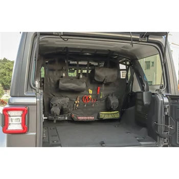 Сумка для хранения сетки для домашних животных в багажнике автомобиля Jeep Wrangler JK JL 2007-2022, 4-дверные аксессуары, черный