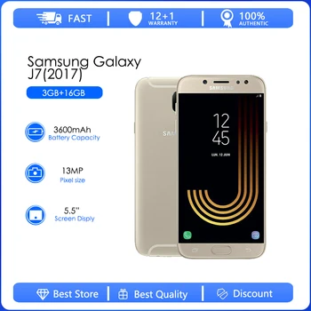 Samsung Galaxy J7 (2017) J730F Восстановленный-Оригинальный разблокированный J7 Pro J730FM GSM 4G восьмиядерный с двумя Sim-картами 5,5 