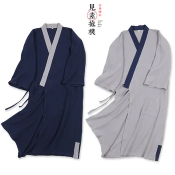 Мужской халат Hanfu в китайском стиле, Хлопковая Тонкая пижама, Домашняя пижама, Халат Большого Размера, Даосский костюм