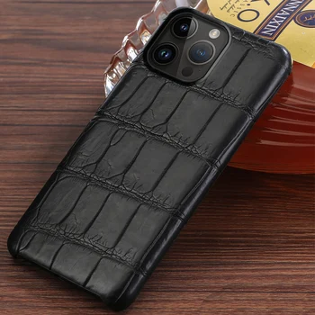 100% Чехол для телефона из натуральной крокодиловой кожи для iPhone 11 12 13 14 Pro Max 14Pro 13Pro 12Pro 11Pro 12 Mini Задняя крышка