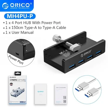 ORICO MH4PU Алюминиевый 4 USB-концентратор 3,0 с блоком питания сверхвысокая скорость расширения передачи данных 5 Гбит/с подходит для ноутбука