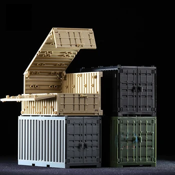 Имитационная Миниатюрная модель контейнера, Гранулированный строительный блок, игрушка для военного стола с песком, наборы для сцены, материалы для Диорамы, 2 шт.