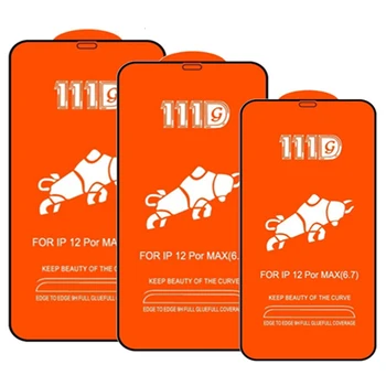 100шт 111D Закаленное Стекло 9H С Полным Покрытием Изогнутая Защитная Пленка Для Экрана Для iPhone 14 Pro Max 13 Mini 12 11 XS XR X 8 7 6 Plus SE