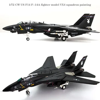 Тонкая модель истребителя 1/72 CW US F14 F-14A VX4 squadron с покраской из готового сплава коллекционная модель
