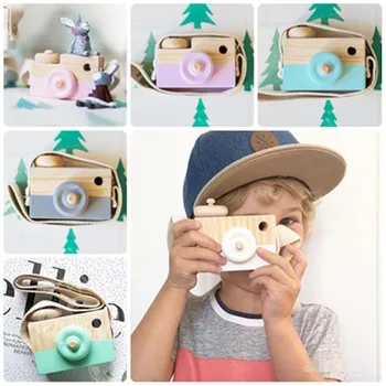 Милые мини-игрушки с деревянной камерой, безопасная натуральная игрушка для маленьких детей, Модная одежда, аксессуары, игрушки, Подарки на День рождения, Рождество, праздник