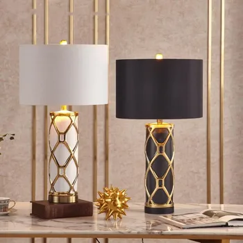 Скандинавская настольная лампа, креативный керамический светильник, роскошная дизайнерская реплика лампы, домашняя гостиная, спальня, декоративная прикроватная лампа для спальни