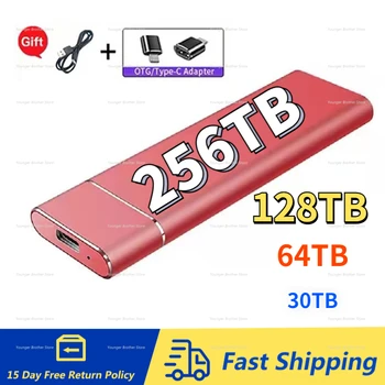 Внешний твердотельный накопитель SSD 256 ТБ 128 ТБ Высокоскоростной Портативный твердотельный накопитель SSD 2 ТБ Мобильный твердотельный накопитель USB 3.1 Type-C для Ноутбука Жесткий диск