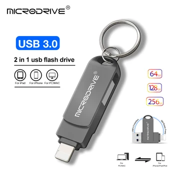 Металлический USB 3,0 Флэш-накопитель 128 ГБ 256 ГБ OTG Флеш-накопитель 64 ГБ 512 ГБ Флэш-диск для iPhone 11/12/13/Pro/XR USB High Speed Memory Stick