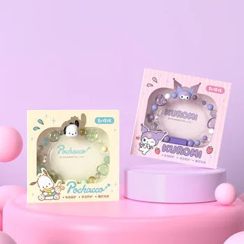 Sanrios Kuromi Портативный Кабель для передачи данных Micro Usb Студенческий Kawaii Hello Kittys Набор Головок Для Быстрой Зарядки Type C Iphone Android Подарок