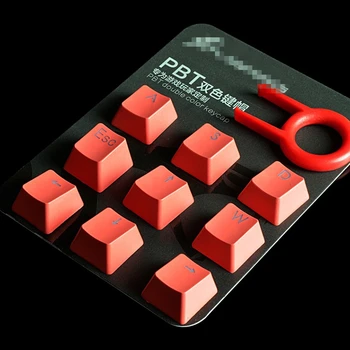 9 клавиш в упаковке, двухцветные колпачки для инъекционных клавиш PBT, механическая клавиатура, колпачки для клавиш с подсветкой ESC WASD и клавиши направления