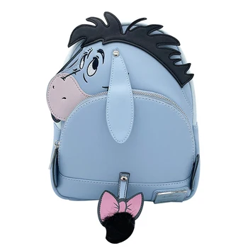 Мини-рюкзак Disney Eeyore из искусственной кожи с двойным ремнем, сумка через плечо, рюкзак для косплея, студенческая школьная сумка Kawaii, детский подарок на день рождения