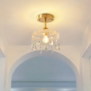 современный потолочный подвесной светильник, хрустальный потолочный светильник для фойе, прихожей, столовой, декоративные потолочные светильники для ванной комнаты