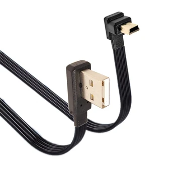 Кабель синхронизации данных от USB 2.0 до Mini USB с углом наклона 90 ° 5 Pin B от мужчины к мужчине 0,5 м 0,3 м 1 м Кабель для зарядки камеры MP3