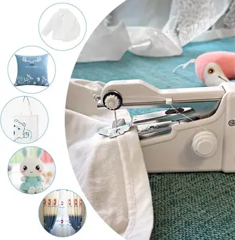 Портативная Ручная Швейная машина Mini Stitch Для Шитья Рукоделия Беспроводные ткани для одежды Электрическая Швейная машина