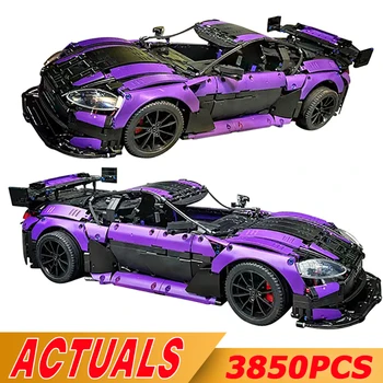 В НАЛИЧИИ Технические характеристики 1:8 Фиолетовая Модель Супер Гоночного автомобиля Martining Vantage GT3 MOC-8780 Строительные Блоки Кирпичи DIY Игрушки Подарки для детей
