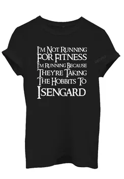 I'm Not Running For Fitness Because Taking Hobbits Isengard/ Мужские футболки с принтом Унисекс, Классические Летние осенние топы с круглым вырезом, футболка