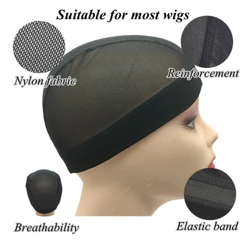 Черная купольная шапочка-парик для изготовления париков, Ткацкая шапочка, сетка для волос, эластичная нейлоновая дышащая сетка, сетки для волос сеточка для волос