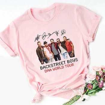 2022 Модная Розовая футболка Для Женщин Backstreet Boys Dna World Tour, Футболка с графическим принтом, Женская Винтажная футболка для любителей музыки, Топы