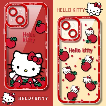 Sanrio Hello Kitty Мягкий Силиконовый Чехол Для Samsung Galaxy S23 S22 Ultra S21 S20 FE S10 Plus Note 20 10 9 A14 A24 A34 A54 Чехол