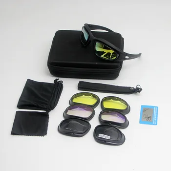 Daisy C5 Поляризованные Солнцезащитные очки Desert с 4 Линзами Очки Тактические Очки Защита глаз Для страйкбола Поляризованные очки UV400