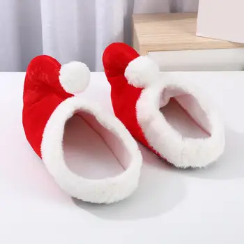 Прочные прочные тапочки праздничные Красные мультяшные тапочки Санта Клауса очаровательные рождественские украшения комфортная обувь
