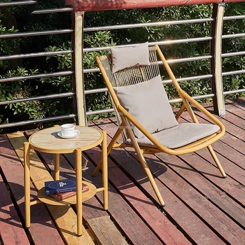 Уличные стулья из скандинавского алюминиевого сплава, Простые садовые шезлонги, Пляжные стулья, Балкон, Веревочный стол и стул, уличная мебель
