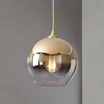 Скандинавская постмодернистская круглая шаровая люстра минималистичная спальня креативный прикроватный бар ресторан свет роскошная цветная стеклянная лампа